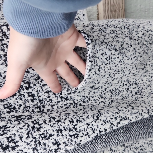 ATHLETA Cashmere Wool Alice Midnight  Black White Wrap Long Cardigan Sweater S - Picture 5 of 7